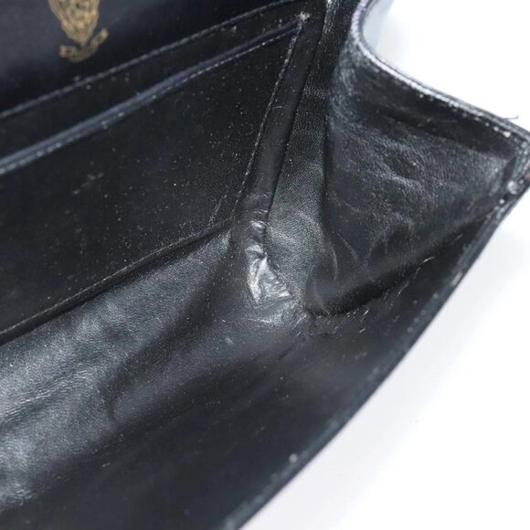 GUCCI Shoulder Bag Leather Black Gold Auth 140948 - Picture 13 of 16